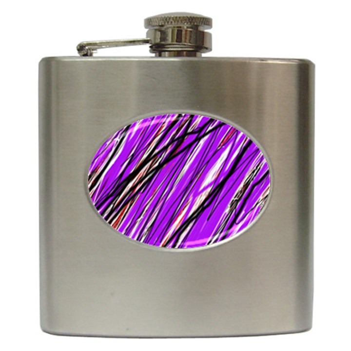 Purple pattern Hip Flask (6 oz)