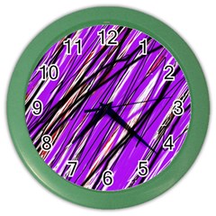 Purple Pattern Color Wall Clocks by Valentinaart