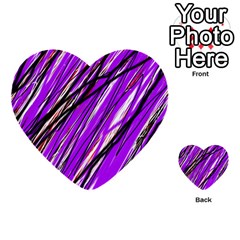 Purple Pattern Multi-purpose Cards (heart)  by Valentinaart