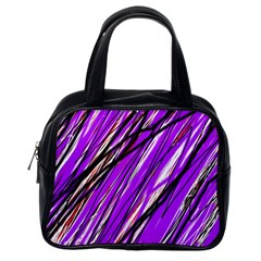 Purple Pattern Classic Handbags (one Side)