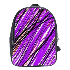 Purple Pattern School Bags(large)  by Valentinaart