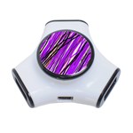 Purple pattern 3-Port USB Hub Front