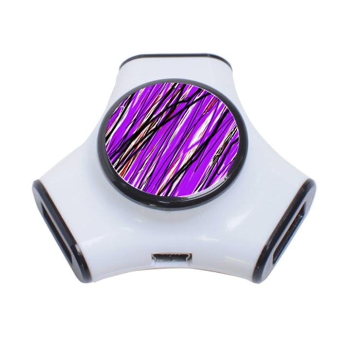 Purple pattern 3-Port USB Hub