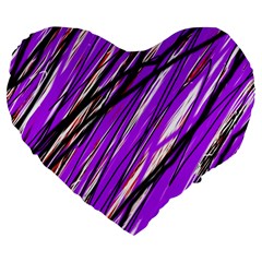 Purple Pattern Large 19  Premium Heart Shape Cushions by Valentinaart