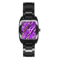 Purple Pattern Stainless Steel Barrel Watch