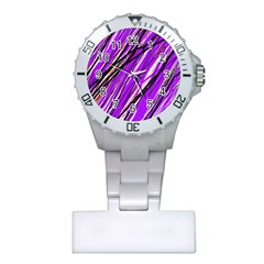 Purple Pattern Plastic Nurses Watch