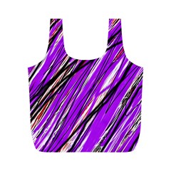 Purple Pattern Full Print Recycle Bags (m) 