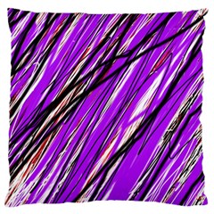 Purple Pattern Large Flano Cushion Case (one Side)