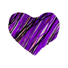 Purple Pattern Standard 16  Premium Flano Heart Shape Cushions by Valentinaart