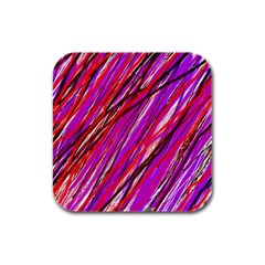 Purple Pattern Rubber Square Coaster (4 Pack)  by Valentinaart