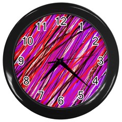 Purple Pattern Wall Clocks (black)