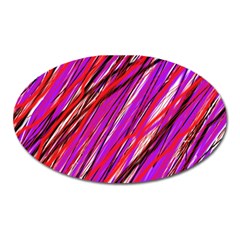 Purple Pattern Oval Magnet