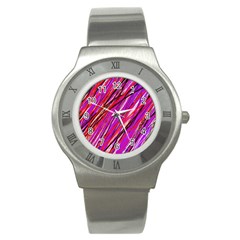 Purple Pattern Stainless Steel Watch