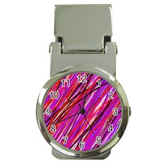 Purple Pattern Money Clip Watches by Valentinaart