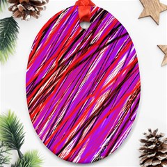 Purple Pattern Oval Ornament (two Sides)