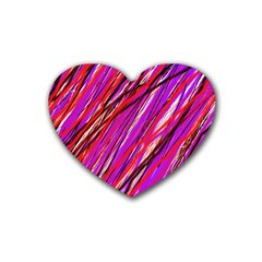 Purple Pattern Rubber Coaster (heart) 