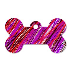 Purple Pattern Dog Tag Bone (one Side) by Valentinaart