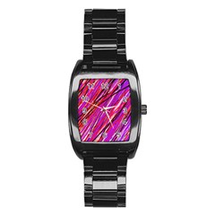 Purple Pattern Stainless Steel Barrel Watch