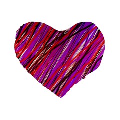 Purple Pattern Standard 16  Premium Flano Heart Shape Cushions