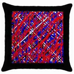 Red And Blue Pattern Throw Pillow Case (black)