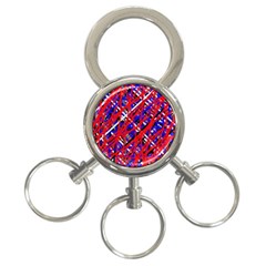 Red And Blue Pattern 3-ring Key Chains