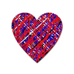 Red And Blue Pattern Heart Magnet