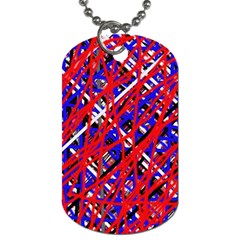 Red And Blue Pattern Dog Tag (one Side)