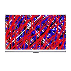 Red And Blue Pattern Business Card Holders