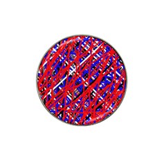 Red And Blue Pattern Hat Clip Ball Marker by Valentinaart