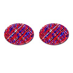 Red And Blue Pattern Cufflinks (oval)