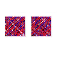 Red And Blue Pattern Cufflinks (square) by Valentinaart