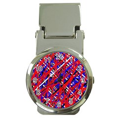 Red And Blue Pattern Money Clip Watches by Valentinaart