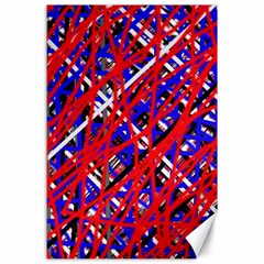 Red And Blue Pattern Canvas 24  X 36 