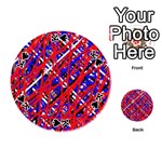 Red and blue pattern Playing Cards 54 (Round)  Front - SpadeK