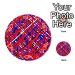 Red and blue pattern Playing Cards 54 (Round)  Front - HeartJ