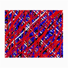 Red And Blue Pattern Small Glasses Cloth (2-side) by Valentinaart