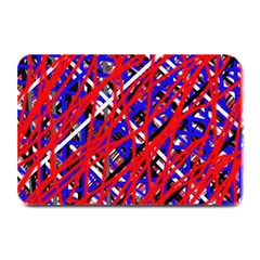 Red And Blue Pattern Plate Mats by Valentinaart