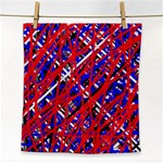 Red and blue pattern Face Towel Front