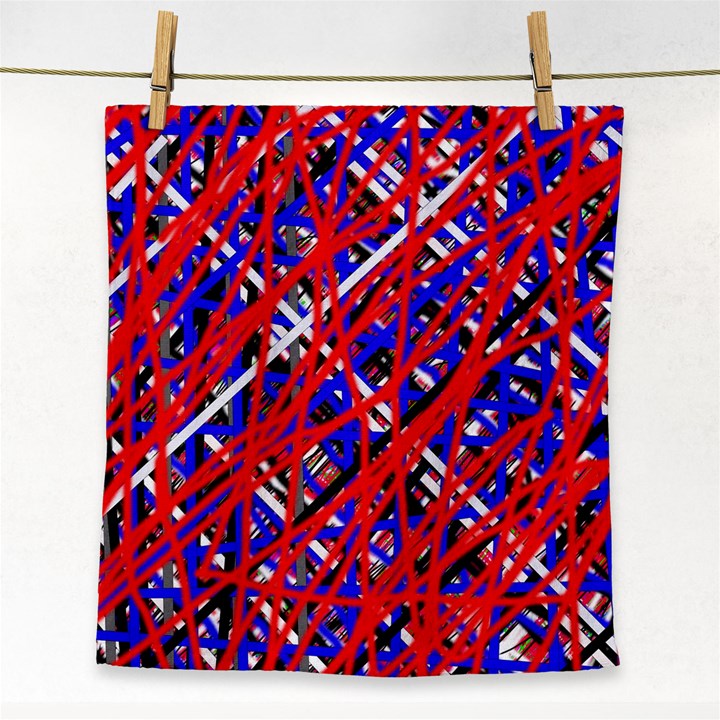 Red and blue pattern Face Towel