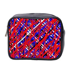 Red And Blue Pattern Mini Toiletries Bag 2-side