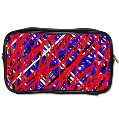 Red And Blue Pattern Toiletries Bags 2-side