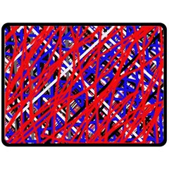 Red And Blue Pattern Fleece Blanket (large)  by Valentinaart