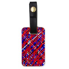 Red And Blue Pattern Luggage Tags (one Side) 