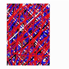 Red And Blue Pattern Small Garden Flag (two Sides) by Valentinaart