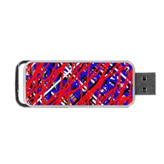 Red And Blue Pattern Portable Usb Flash (one Side) by Valentinaart