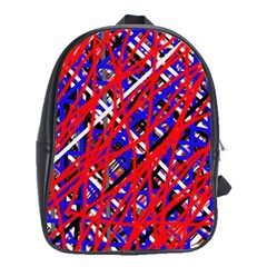 Red And Blue Pattern School Bags (xl) 