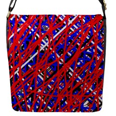 Red And Blue Pattern Flap Messenger Bag (s)