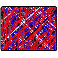 Red And Blue Pattern Double Sided Fleece Blanket (medium)  by Valentinaart