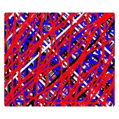 Red And Blue Pattern Double Sided Flano Blanket (small) 