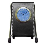 Blue pattern Pen Holder Desk Clocks Front